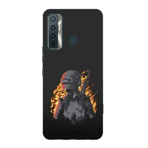 Силиконовый чехол с картинкой "Герой Pubg" на TECNO Camon 17 (В огне)