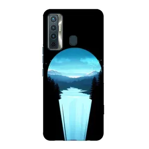 Летний Чехол на TECNO Camon 17 (Синий Водопад)