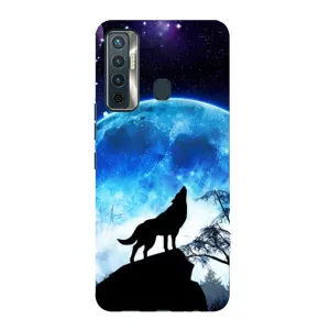 Чехол с Волком на TECNO Camon 17 (Воет на луну)