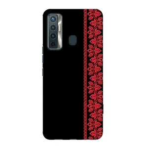 Силиконовый Чехол на TECNO Camon 17 с картинкой Вышиванки (Вышиванка на черном)