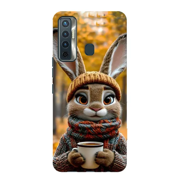 Чехол с рисунком «Зайчик с кофе» для TECNO Camon 17 Чехол с рисунком «Зайчик с кофе» для TECNO Camon 17