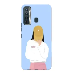 Силиконовый Чехол на TECNO Camon 17 с картинкой Стильных Девушек (Желтая кепка)
