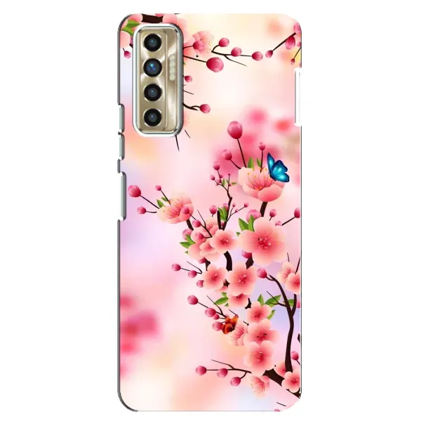 Чехол с рисунком «Бабочки на сакуре» для TECNO Camon 17P (CG7n) Чехол с рисунком «Бабочки на сакуре» для TECNO Camon 17P (CG7n)