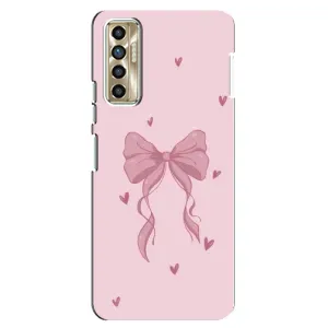 Чехол банты для TECNO Camon 17P (CG7n) (Бант на розовом)