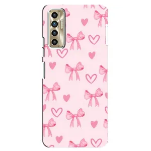 Чехол банты для TECNO Camon 17P (CG7n) (Бантики и сердечки)