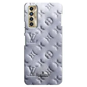 Текстурный Чехол Louis Vuitton для Техно Камон 17п (Белый ЛВ)