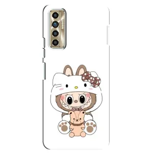 Чехол с принтом Лабубу для TECNO Camon 17P (CG7n) (Белый Лабубу)
