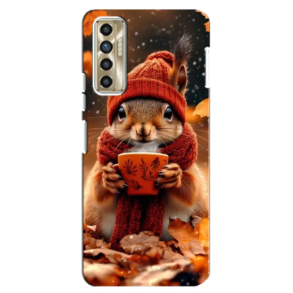 Чехол с рисунком «Белка с кофе» для TECNO Camon 17P (CG7n) Чехол с рисунком «Белка с кофе» для TECNO Camon 17P (CG7n)