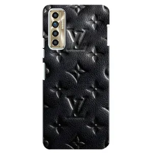 Текстурный Чехол Louis Vuitton для Техно Камон 17п (Черный ЛВ)