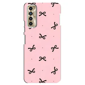 Чехол банты для TECNO Camon 17P (CG7n) (Черные бантики)