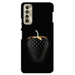 Чехол с изображением вкусной еды для TECNO Camon 17P (CG7n) (Чёрная клубника)