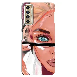 Силиконовый Чехол на TECNO Camon 17P (CG7n) с картинкой Стильных Девушек (Девушка и ресницы)