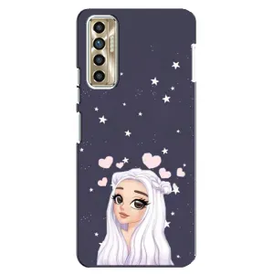 Чехол Стильные девушки на TECNO Camon 17P (CG7n) (Девушка и сердечки)
