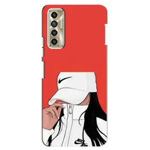 Силиконовый Чехол на TECNO Camon 17P (CG7n) с картинкой Стильных Девушек (Девушка Nike)