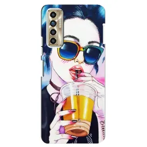 Чехол с картинкой Модные Девчонки TECNO Camon 17P (CG7n) (Девушка с коктейлем)