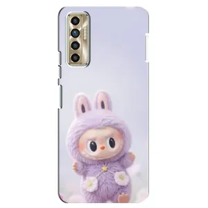 Чехол с принтом Лабубу для TECNO Camon 17P (CG7n) (Фиолетовый Лабубу)