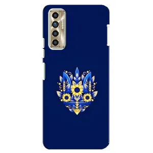 Чохол з картинкою (Патріотичний ГЕРБ) на TECNO Camon 17P (CG7n) (Герб в квітах)