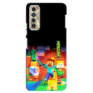 Чехлы для TECNO Camon 17P (CG7n) (Персонажи Майн Крафт) (Герой Майнкрафт)