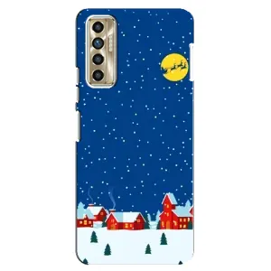 Силиконовый бампер на рождество для TECNO Camon 17P (CG7n) (Город в снегу)