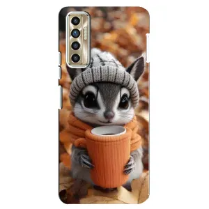 Печатный чехол «Зверята с кофе» для TECNO Camon 17P (CG7n)