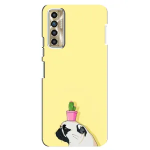Бампер для TECNO Camon 17P (CG7n) с картинкой "Песики" (Кактус на голове)