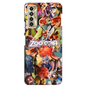 Силиконовый чехол с принтом Зоотрополіс для TECNO Camon 17P (CG7n) (Коллаж героев)