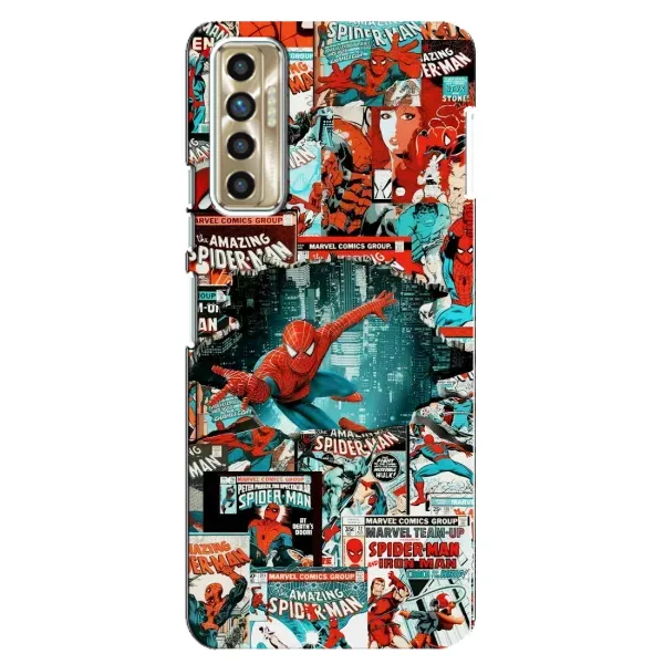Чехол с рисунком «Комиксы Человек Паук» для TECNO Camon 17P (CG7n) Чехол с рисунком «Комиксы Человек Паук» для TECNO Camon 17P (CG7n)