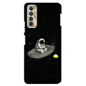Силиконовый Чехол с принтом "Космонавты" на TECNO Camon 17P (CG7n) (Космонавт на рыбалке)