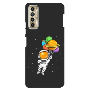Силиконовый Чехол с принтом "Космонавты" на TECNO Camon 17P (CG7n) (Космонавт с шариками)