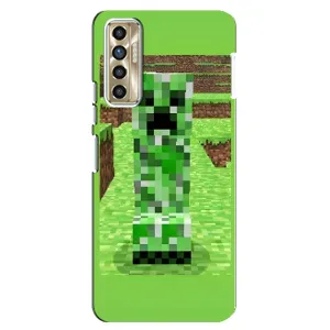 Чехлы для TECNO Camon 17P (CG7n) (Персонажи Майн Крафт) (Крипер 2)