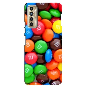 Чехол с изображением вкусной еды для TECNO Camon 17P (CG7n) (Разноцветные M&M'S)