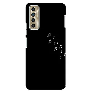 Чехол с картинками на черном фоне для TECNO Camon 17P (CG7n) (Ноты)