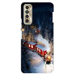 Силиконовый бампер на рождество для TECNO Camon 17P (CG7n) (Поезд)