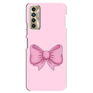 Чехол банты для TECNO Camon 17P (CG7n) (Розовый бантик)
