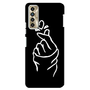Чехлы (Знак сердечка) на TECNO Camon 17P (CG7n) (Сердце на черном)