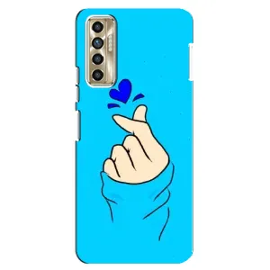 Чехлы (Знак сердечка) на TECNO Camon 17P (CG7n) (Сердце на синем)