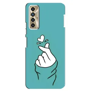 Чехлы (Знак сердечка) на TECNO Camon 17P (CG7n) (Сердечко на бирюзовом)