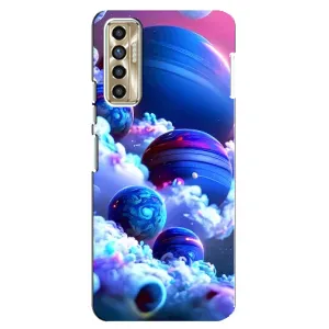 Чехлы КОСМОС для TECNO Camon 17P (CG7n) (Синие планеты)