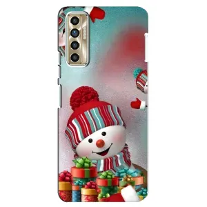 Чехлы на Новый Год TECNO Camon 17P (CG7n) (Снеговик в шапке)