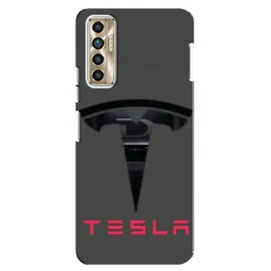 Силіконовий бампер з картинкою машини на TECNO Camon 17P (CG7n) (Logo TESLA)