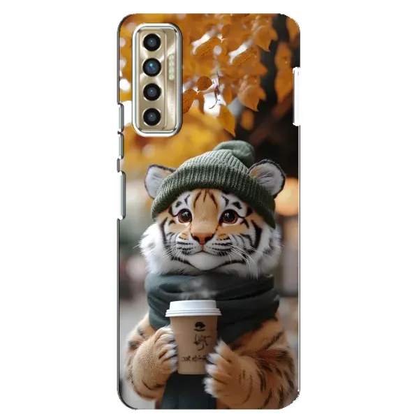 Чехол с рисунком «Тигр с кофе» для TECNO Camon 17P (CG7n) Чехол с рисунком «Тигр с кофе» для TECNO Camon 17P (CG7n)