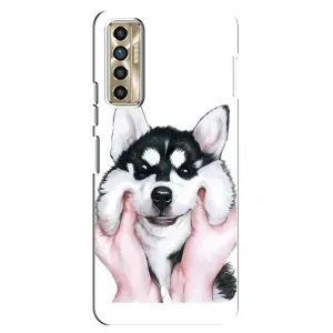 Бампер для TECNO Camon 17P (CG7n) с картинкой "Песики" (Собака Хаски)