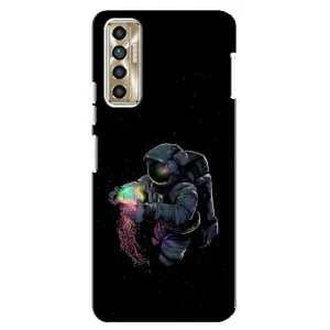 Силиконовый Чехол с принтом "Космонавты" на TECNO Camon 17P (CG7n) (В руках земля)