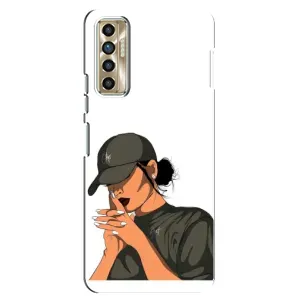 Силиконовый Чехол на TECNO Camon 17P (CG7n) с картинкой Стильных Девушек (В зеленом)