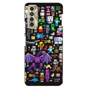 Чехол майнкрафт для TECNO Camon 17P (CG7n) (Все персонажи)