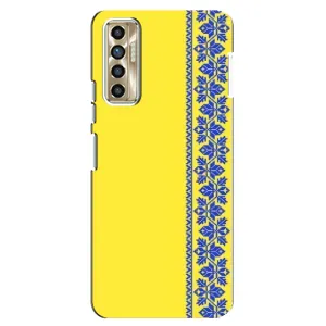 Силіконовый Чохол на TECNO Camon 17P (CG7n) (Вишиванка на жовтому фоні)
