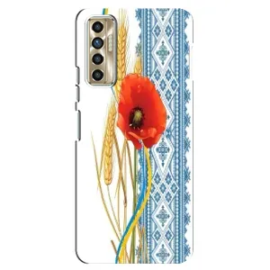 Силіконовый Чохол на TECNO Camon 17P (CG7n) з картинкой Вишиванки (Вишиванка з квіткою)