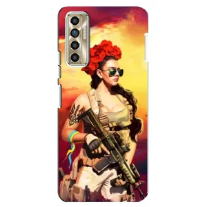 ЗСУ Чохли (TPU) для TECNO Camon 17P (CG7n) (Жінка солдат)