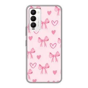 Чехол банты для Tecno Camon 18 / Camon 18P (Бантики и сердечки)