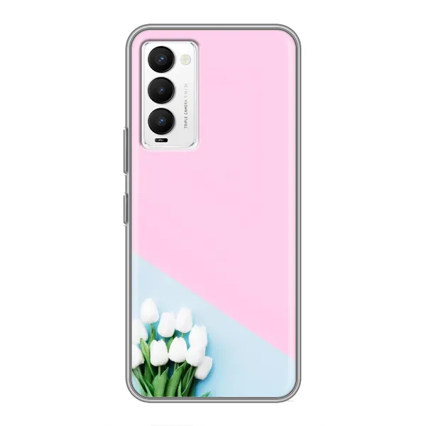 Чехол с рисунком «Белые тюльпаны» для TECNO Camon 18 / Camon 18P Чехол с рисунком «Белые тюльпаны» для TECNO Camon 18 / Camon 18P